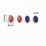 Acrylic Egg-shaped Stripes Beads for DIY Jewelry - 700pcs