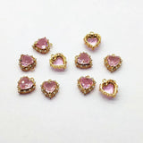 16X15mm Zircon Heart Shape Charm for Jewelry Making - 50pcs