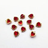 16X15mm Zircon Heart Shape Charm for Jewelry Making - 50pcs
