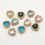 16X15mm Zircon Heart Shape Charm for Jewelry Making - 50pcs