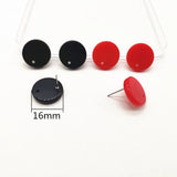 16mm 100pcs Acrylic Coin Shape Earrings Stud for Earring Accessories
