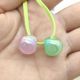 16mm 100pcs Aurora Jelly Effect Side Hole Beads Hair Clips Accessories