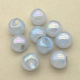 16mm 100pcs Aurora Jelly Effect Side Hole Beads Hair Clips Accessories