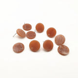 Marbled Effect Coin Shape Earrings Studs - 16mm 100pcs
