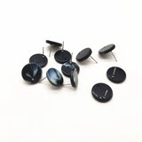 Marbled Effect Coin Shape Earrings Studs - 16mm 100pcs