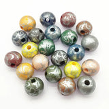 16mm 200pcs Wood Print Pattern Beads DIY Jewelry Findings