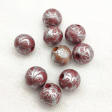 16mm 200pcs Wood Print Pattern Beads DIY Jewelry Findings