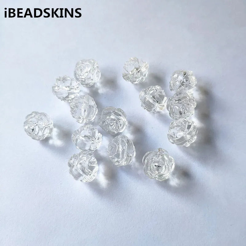 280pcs Clear Acrylic Rose Flower Beads DIY Jewelry Making