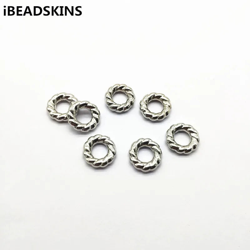 300pcs Rhodium Rings Shape Beads for Earrings DIY