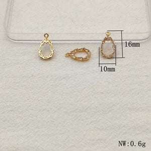 CZ Drop Shape Charm 16x10mm 50PCS Earring DIY Jewelry Findings Component