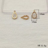 CZ Drop Shape Charm 16x10mm 50PCS Earring DIY Jewelry Findings Component