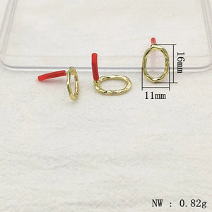100Pcs Zinc Alloy Oval Ear Stud for DIY Necklace/Earrings