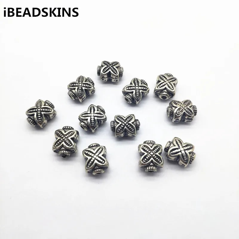 200pcs CCB Rhodium Flower Shape Beads for Earrings DIY