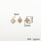 16x12mm Oval CZ Charm Copper Earrings Parts Hand Jewelry DIY
