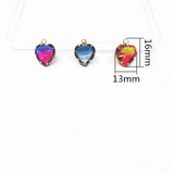 Copper Glass Heart Charm Earring Accessories 50pcs