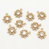 50pcs Cubic Zirconia Flower Charm Necklace Earring DIY Jewelry Findings