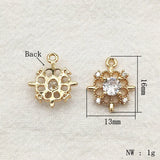50pcs Cubic Zirconia Flower Charm Necklace Earring DIY Jewelry Findings