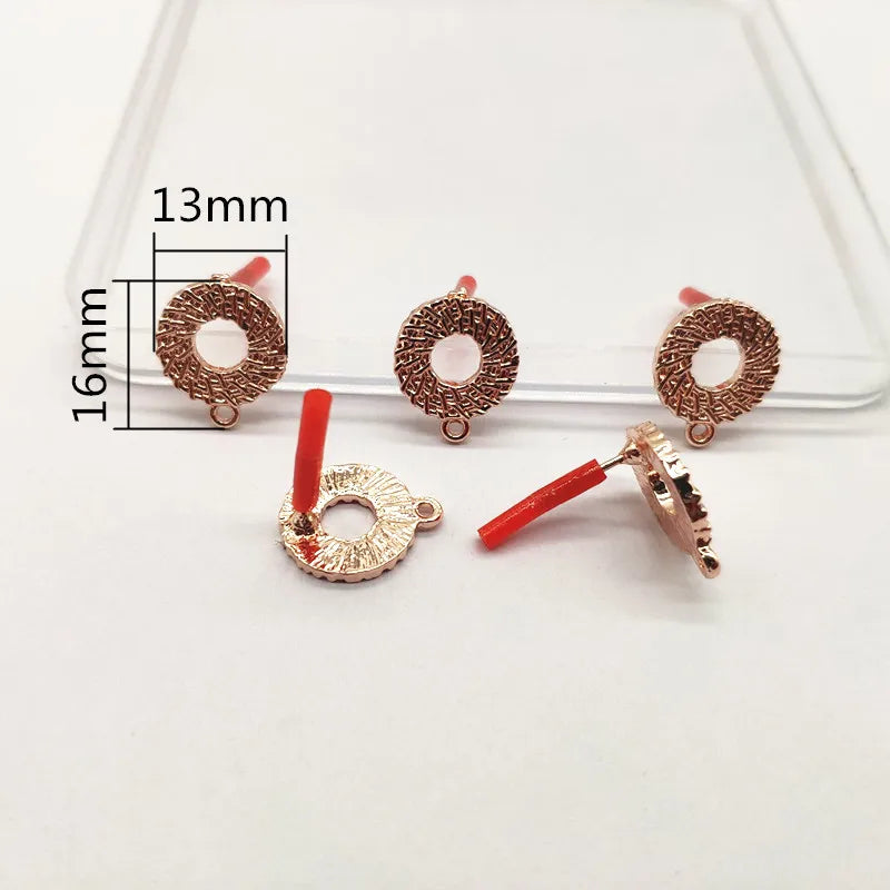 16x13mm Rose Stud Earrings Accessories for DIY Jewelry Making