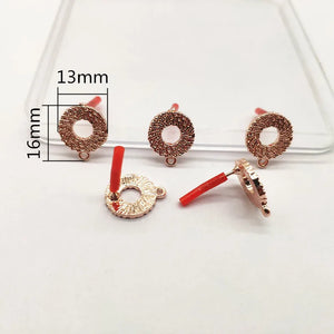 16x13mm Rose Stud Earrings Accessories for DIY Jewelry Making