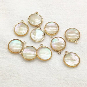 Real Shell Round Charm 16x14mm 50pcs for Necklace Earring DIY