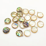 Real Shell Round Charm 16x14mm 50pcs for Necklace Earring DIY