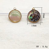 Real Shell Round Charm 16x14mm 50pcs for Necklace Earring DIY