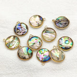 Real Shell Round Charm 16x14mm 50pcs for Necklace Earring DIY