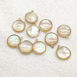 Real Shell Round Charm 16x14mm 50pcs for Necklace Earring DIY