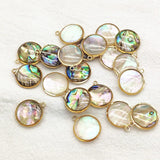 Real Shell Round Charm 16x14mm 50pcs for Necklace Earring DIY