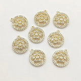 16x14mm CZ Round Charm Necklace Earring DIY Jewelry Findings, 50pcs