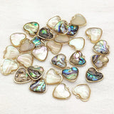 Real Shell Heart Charm Necklace Earring DIY Parts 50pcs