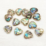 Real Shell Heart Charm Necklace Earring DIY Parts 50pcs
