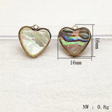 Real Shell Heart Charm Necklace Earring DIY Parts 50pcs