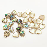 Real Shell Heart Charm Necklace Earring DIY Parts 50pcs