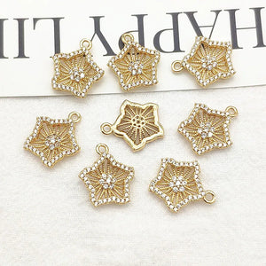CZ Star Charm 16x17mm 30pcs for DIY Jewelry Necklace Earring