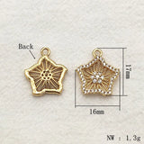 CZ Star Charm 16x17mm 30pcs for DIY Jewelry Necklace Earring