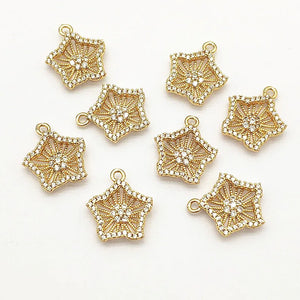 CZ Star Charm 16x17mm 30pcs for DIY Jewelry Necklace Earring