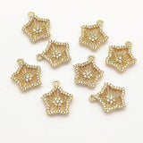 CZ Star Charm 16x17mm 30pcs for DIY Jewelry Necklace Earring