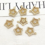 CZ Star Charm 16x17mm 30pcs for DIY Jewelry Necklace Earring