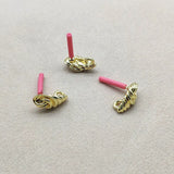 100pcs Zinc Alloy Twisted Earrings Studs for DIY Jewelry Making