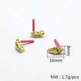 100pcs Zinc Alloy Twisted Earrings Studs for DIY Jewelry Making