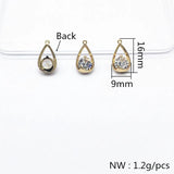 50pcs Copper/Zircon Drop Charm Earrings Findings