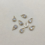 50pcs Copper/Zircon Drop Charm Earrings Findings
