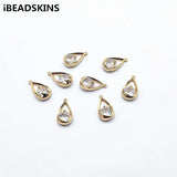 50pcs Copper/Zircon Drop Charm Earrings Findings