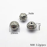 CCB Rhodium Wheel Beads 17X19mm 100pcs Earrings Parts DIY