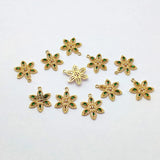 17X22mm CZ Flower Charm for Earring DIY, 50pcs