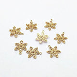 17X22mm CZ Flower Charm for Earring DIY, 50pcs