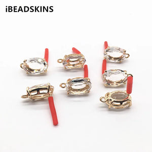 30pcs Oval Silver Crystal Stud Earring Accessories