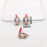 30pcs Oval Silver Crystal Stud Earring Accessories