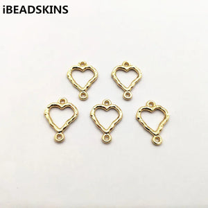 Heart-Shape Charm for Earring DIY Parts - 100pcs